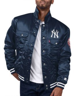 New York Yankees Navy Silver Tab Trucker Jacket