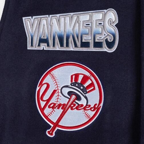 NY Yankees Turn It Up Classic Rib Varsity Jacket - Image 10