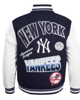 NY Yankees Turn It Up Classic Rib Varsity Jacket