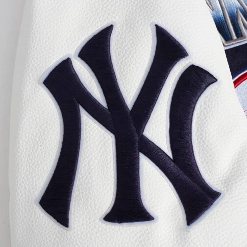 NY Yankees Turn It Up Classic Rib Varsity Jacket - Image 9