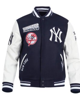 NY Yankees Turn It Up Classic Rib Varsity Jacket