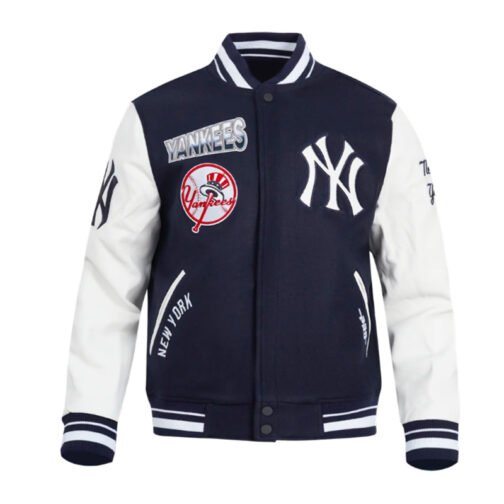 NY Yankees Turn It Up Classic Rib Varsity Jacket