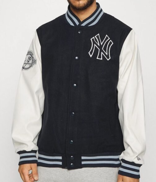 MLB Patch NY Yankees Varsity Navy Blue Jacket - Image 3