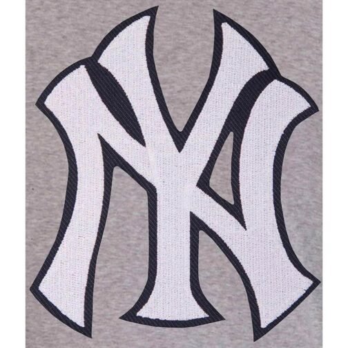 Varsity NY Yankees Embroidered Navy/Gray Jacket - Image 2