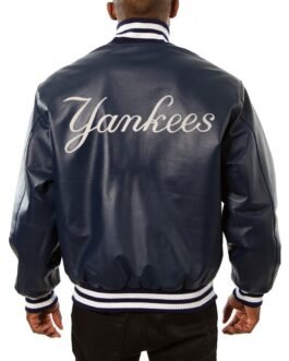 Varsity New York Yankees Navy Blue Leather Jacket