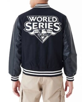 2009 NY Yankees World Series Black Varsity Jacket