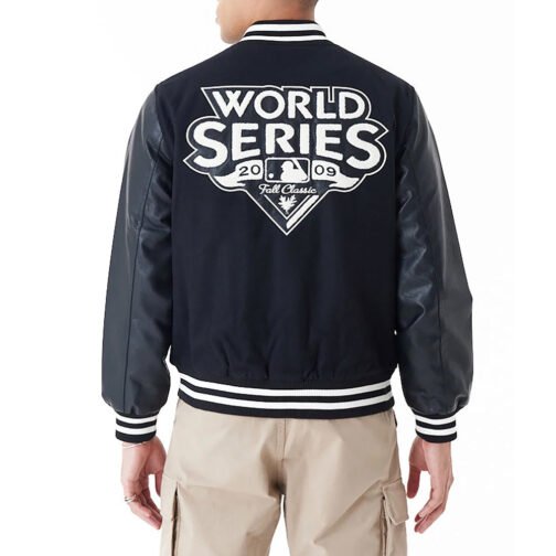 2009 NY Yankees World Series Black Varsity Jacket - Image 2