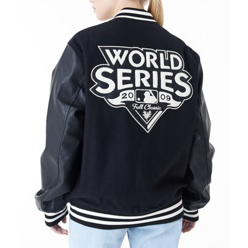 2009 NY Yankees World Series Black Varsity Jacket - Image 4