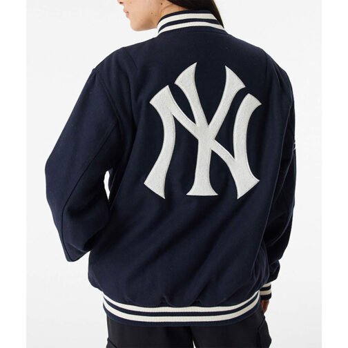 2009 NY Yankees World Series Navy Varsity Wool Jacket - Image 4
