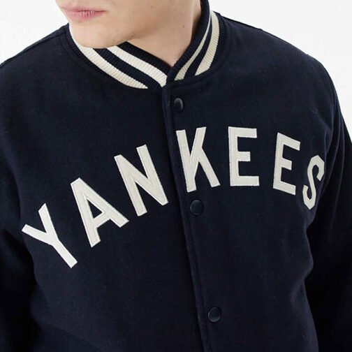 2009 NY Yankees World Series Navy Varsity Wool Jacket - Image 5