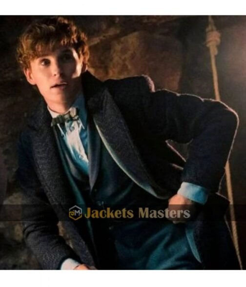 Eddie Redmayne Fantastic Beasts The Secrets of Dumbledore Blue Wool Coat - Image 6