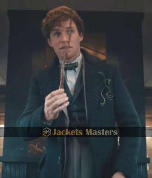 Eddie Redmayne Fantastic Beasts The Secrets of Dumbledore Blue Wool Coat - Image 3