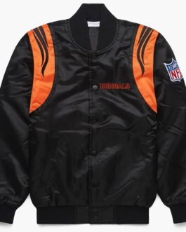 NFL Black/White Bengals Satin Jacket