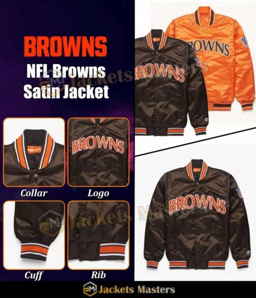 Starter NFL Browns Satin Jacket - Image 8
