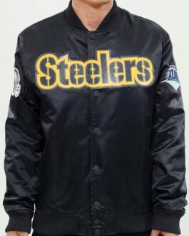 Pittsburgh Steelers NFL Black Satin Jacket