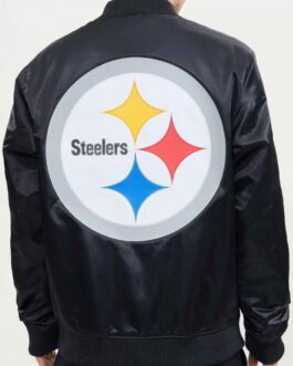 Pittsburgh Steelers NFL Black Satin Jacket