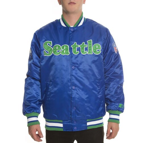 Black Label Seattle Seahawks Satin Jacket