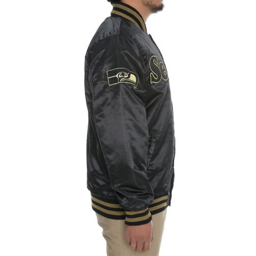 Black Label Seattle Seahawks Satin Jacket - Image 8