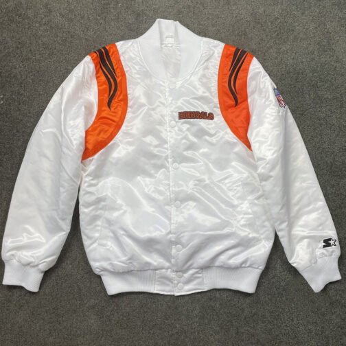 NFL Black/White Bengals Satin Jacket - Image 4