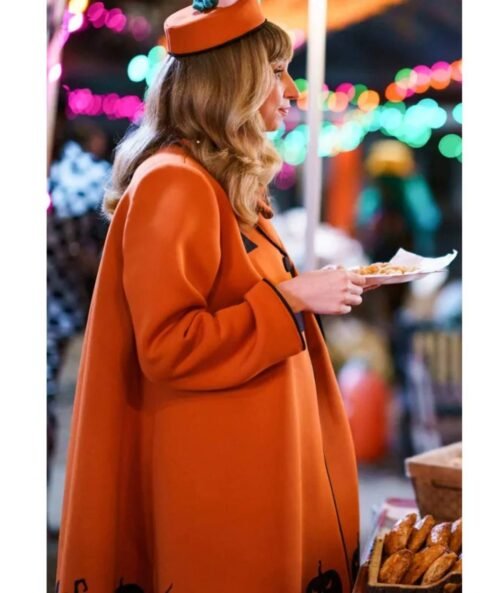 The Curse of Bridge Hollow Nia Vardalos Wool Orange Coat - Image 2