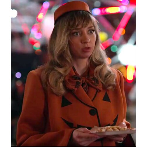 The Curse of Bridge Hollow Nia Vardalos Wool Orange Coat - Image 7