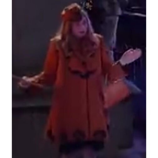 The Curse of Bridge Hollow Nia Vardalos Wool Orange Coat - Image 3