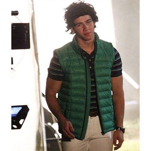 Scream Queens Nick Jonas Green Puffer Vest - Image 4