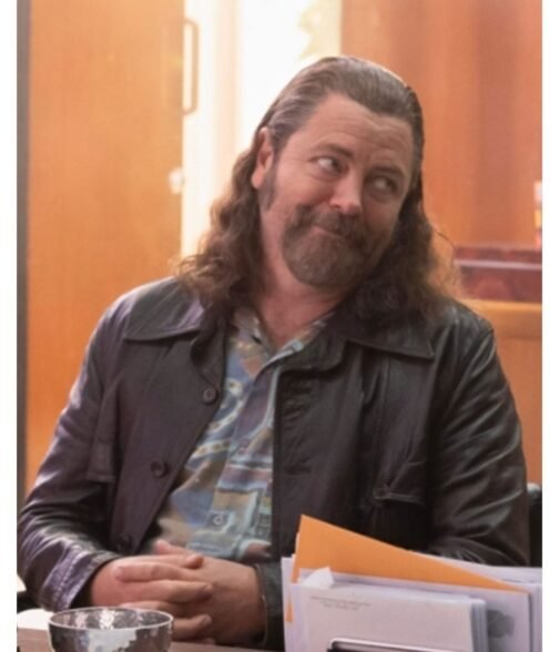 Pam & Tommy Nick Offerman Brown Coat - Image 5