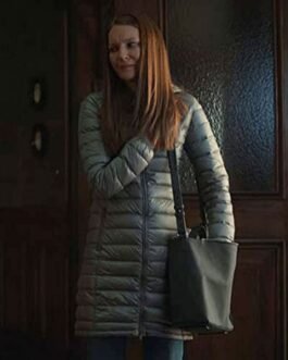 Darby Stanchfield Locke & Key Puffer Grey Coat