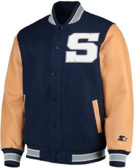Nittany Lions Penn State Navy Blue Letterman Jacket
