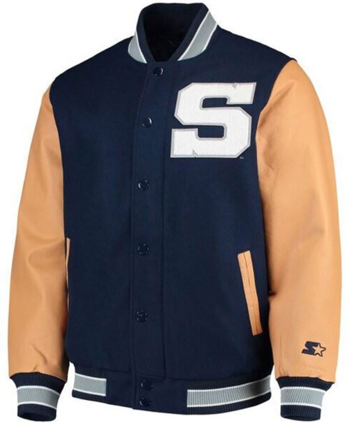 Nittany Lions Penn State Navy Blue Letterman Jacket - Image 2