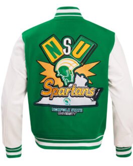 Norfolk State University Classic Rib Green Varsity Jacket