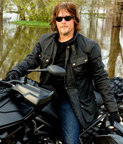Motorcycle Norman Reedus Black Cotton Jacket - Image 6