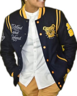 Blue North Carolina A&T State University Varsity Wool Jacket