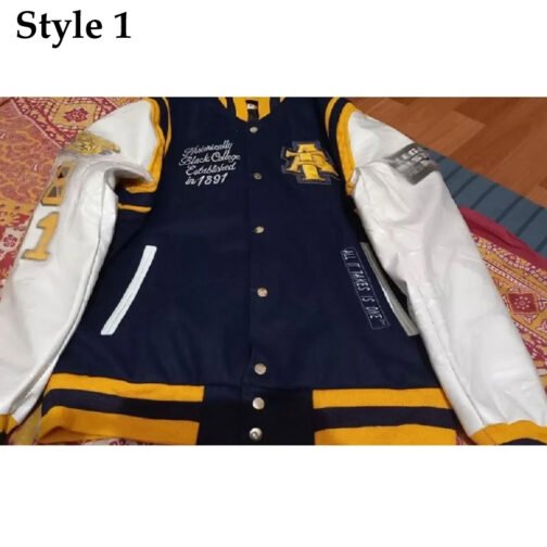 North Carolina A&T State University Aggie Pride Blue Varsity Jacket - Image 7