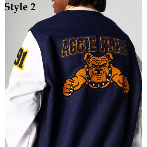 North Carolina A&T State University Aggie Pride Blue Varsity Jacket - Image 8