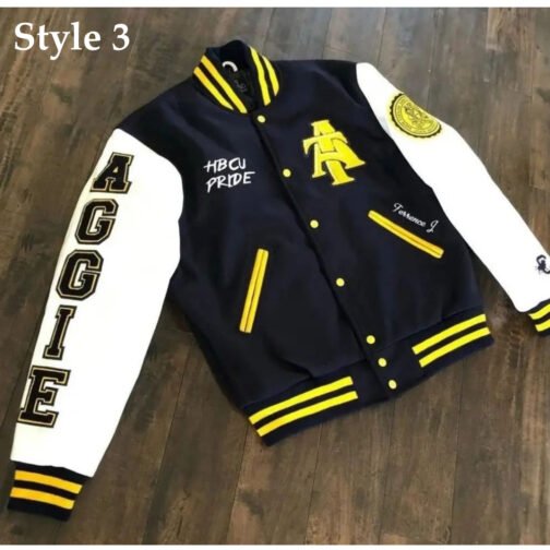 North Carolina A&T State University Aggie Pride Blue Varsity Jacket - Image 3