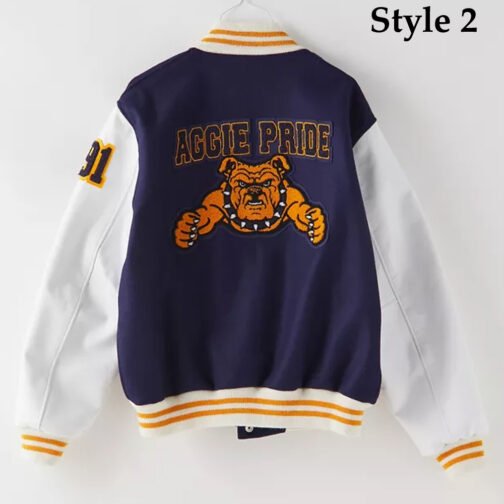 North Carolina A&T State University Aggie Pride Blue Varsity Jacket - Image 5