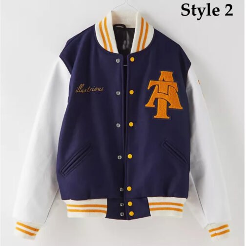 North Carolina A&T State University Aggie Pride Blue Varsity Jacket - Image 2