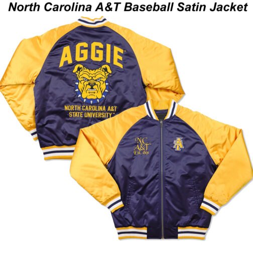 North Carolina A&T Baseball Satin Jacket - Image 3