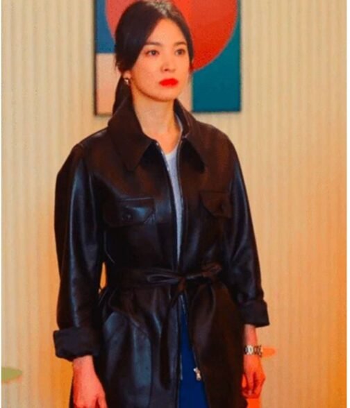 Song Hye Kyo Now We Are Breaking Up Black Leather Jacket - Image 2