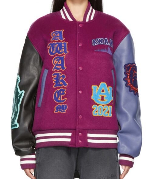 NY Awake Chenille Letterman Jacket - Image 5