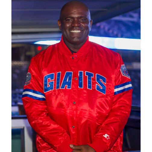 NY Giants 25th Anniversary Red Satin Jacket - Image 7