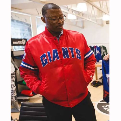 NY Giants 25th Anniversary Red Satin Jacket - Image 6