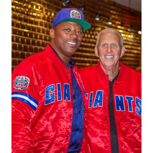 NY Giants 25th Anniversary Red Satin Jacket - Image 11