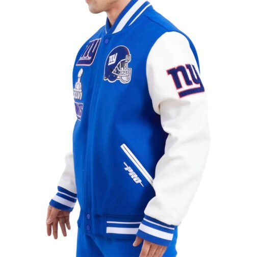 NY Giants Mash Up Varsity Jacket - Image 3