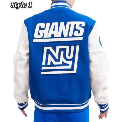NY Giants Retro Classic Varsity Jacket - Image 8