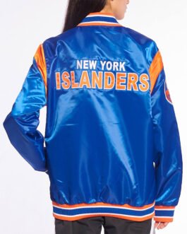 NY Islanders Teddy Royal Satin Jacket
