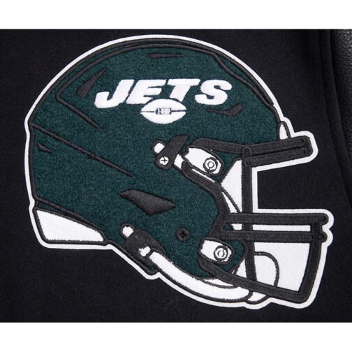 NY Jets Mashup Rib Varsity Wool/Leather Jacket - Image 6