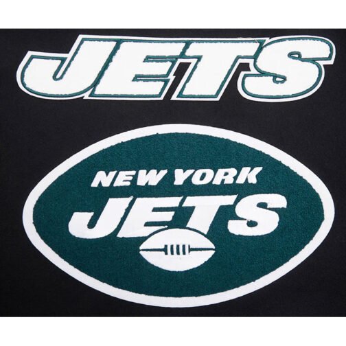 NY Jets Mashup Rib Varsity Wool/Leather Jacket - Image 9